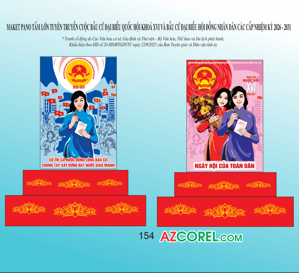 Pano tranh dọc tuyên truyền bầu cử XVI