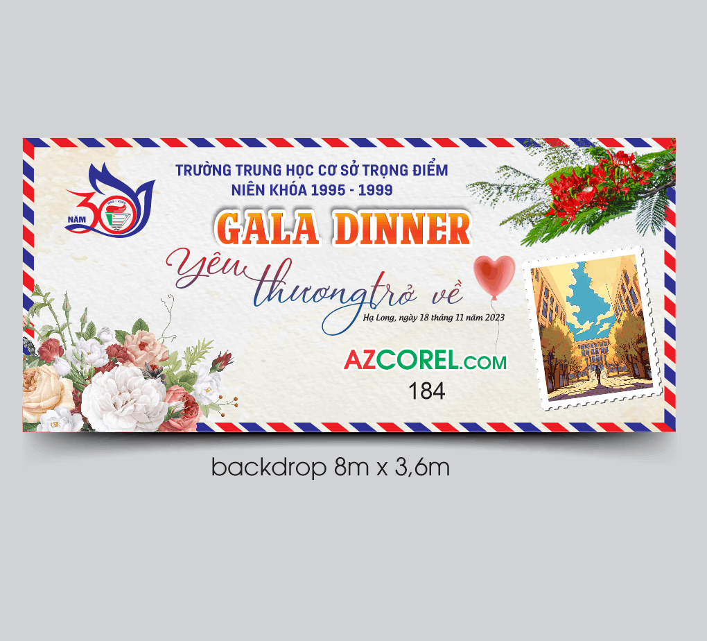 Backdrop Gala dinner Yêu thương trở về 30 năm thành lập