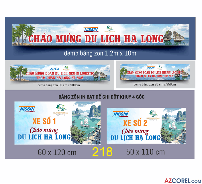 Banner chào mừng du lịch Hạ Long file corel x7