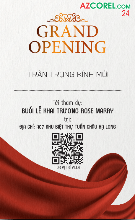 Mẫu thiết kế thư mời Grand Opening khai trương