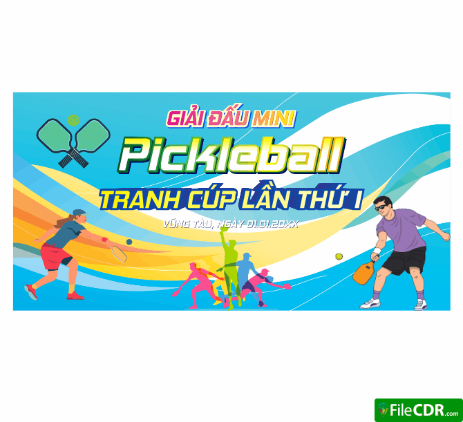 Market giải đấu mini Pickleball tranh cúp file cdr #2
