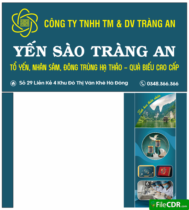 Biển bảng công ty Yến Sào Tràng An file cdr