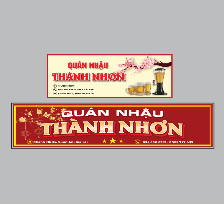 Mẫu biển quảng cáo Quán nhậu Thành Nhơn