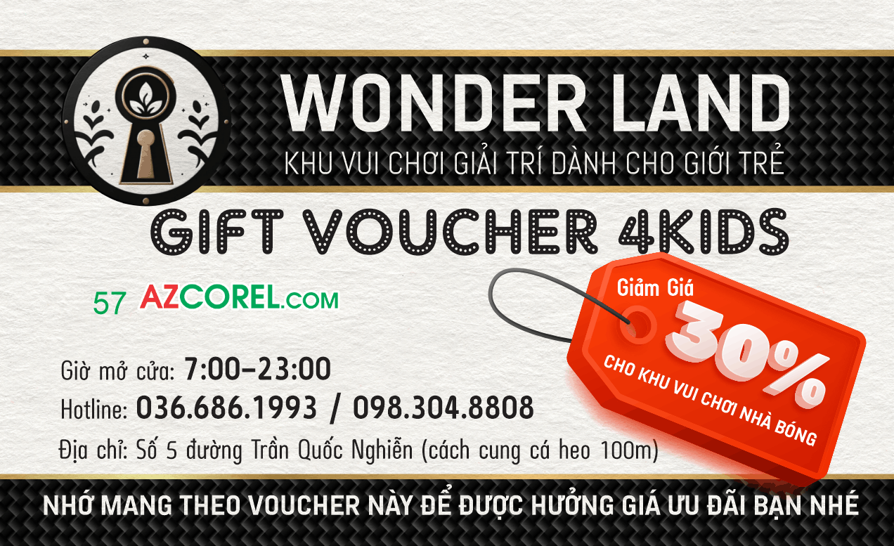 Mẫu thiết kế Gift Voucher 4Kids Nhà bóng cho trẻ