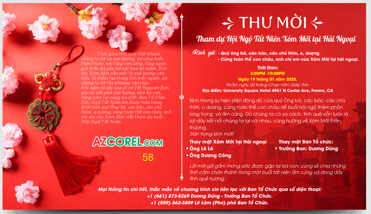 Thư mời Tham dự Hội Ngộ Tất Niên Xóm Mới