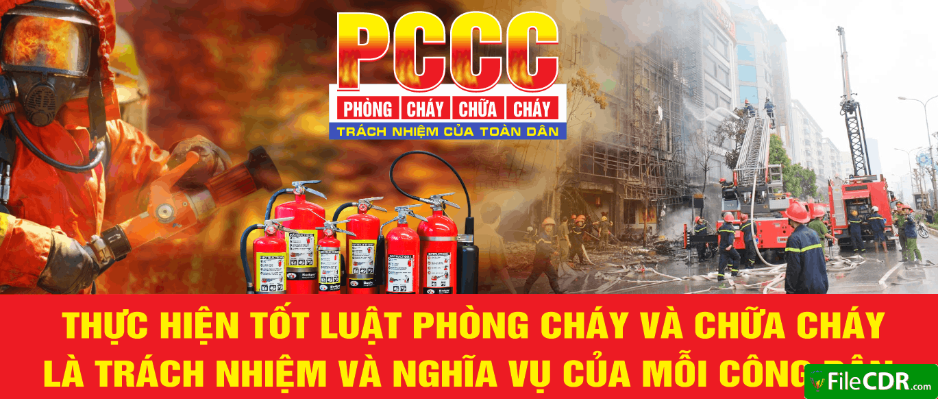 Pano cổ động Phòng cháy chữa cháy 2026 file cdr