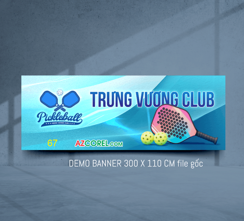 Biển Quảng cáo Pickleball Trưng Vương Club file CorelDRAW