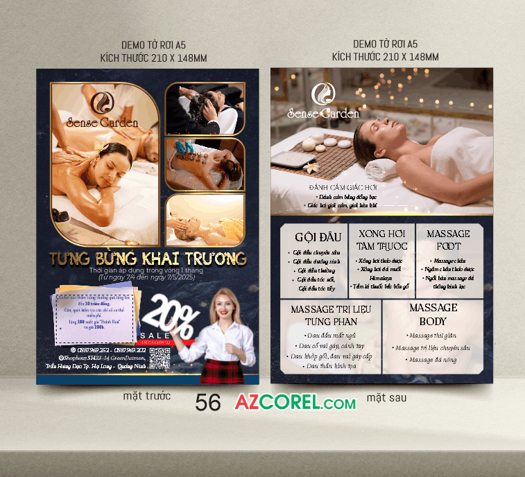 Mẫu tờ rơi Đánh cảm giác hơi Sense Garden