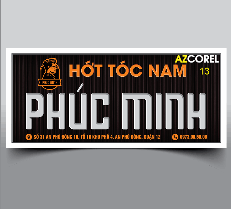 Mẫu thiết kế biển quảng cáo Hớt Tóc Nam Phúc Minh