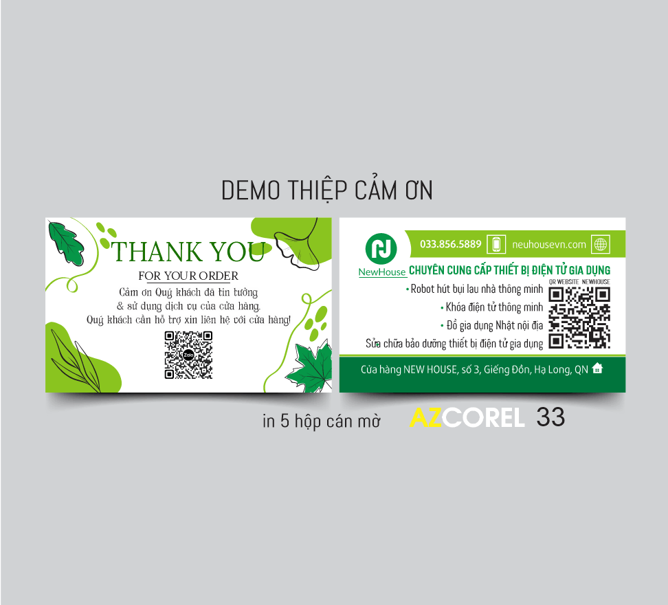 Mẫu thiệp danh thiếp cảm ơn Thank You New House