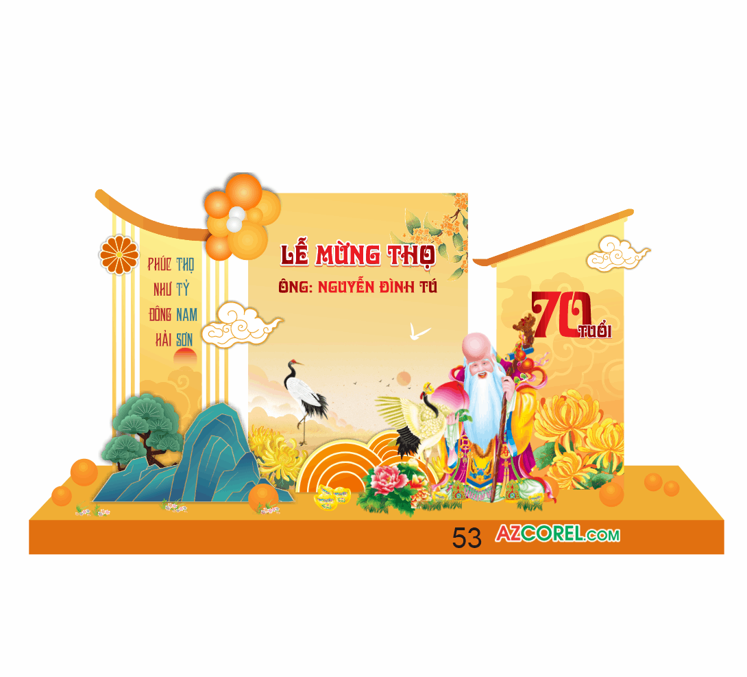 Mẫu thiết kế Lễ mừng thọ ông 70 tuổi năm 2026