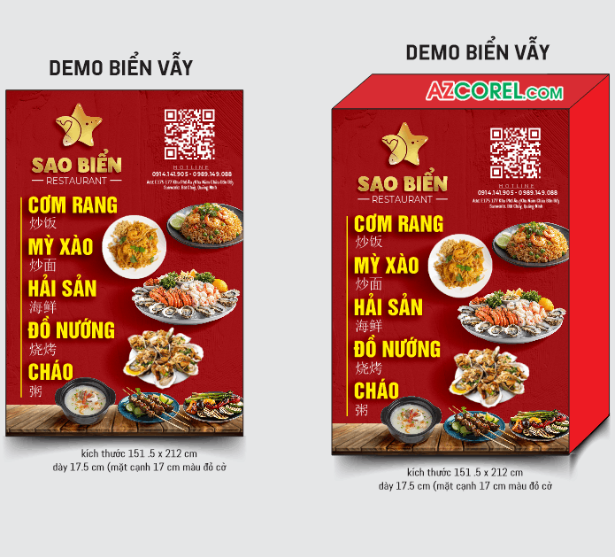 Mẫu thiết kế biển vẫy nhà hàng Restaurant corel x7