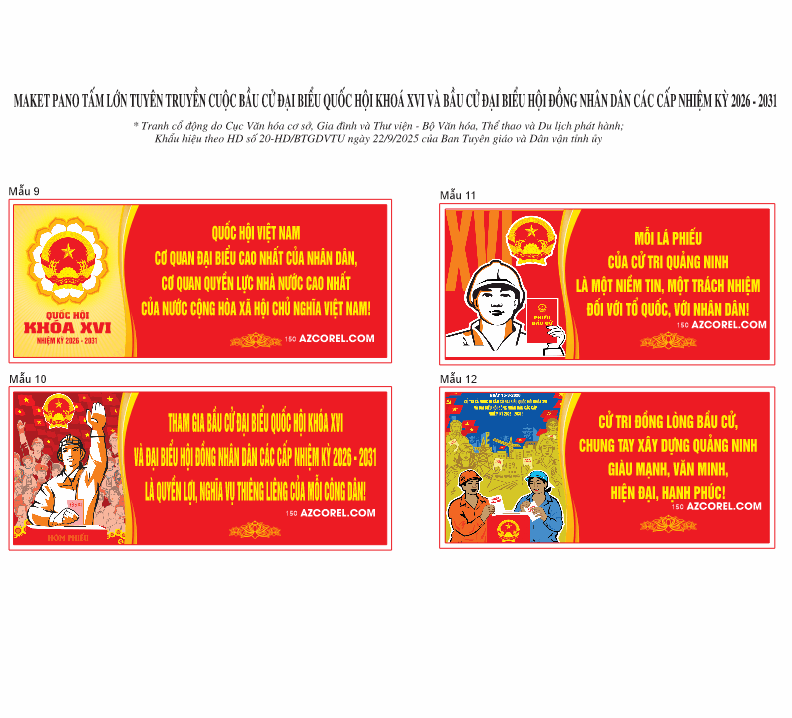 Pano cổ động tuyên truyền bầu cử khóa XVI 2026-2031