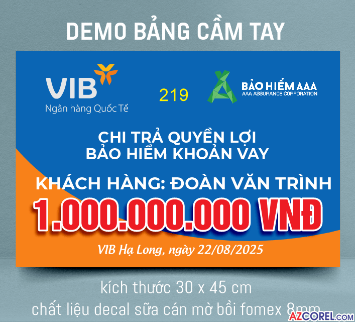 Bảng quyền lợi bảo hiểm khoản vay khách hàng VIB