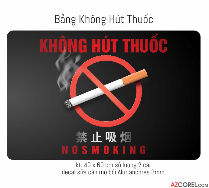 Bảng không hút thuốc No Smoking file corel x7