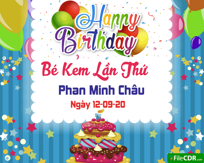 Market Happy Birthday Bé Kem Lần thứ ... file cdr