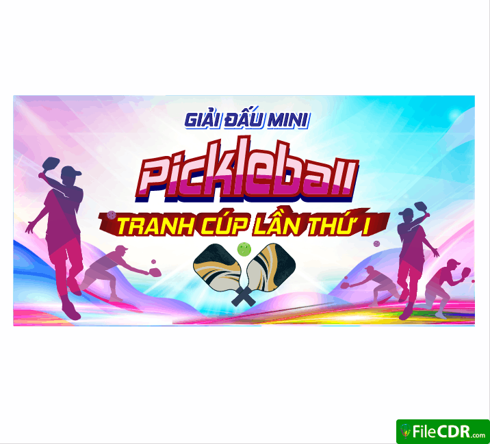 Market giải đấu mini Pickleball tranh cúp 2026 file cdr