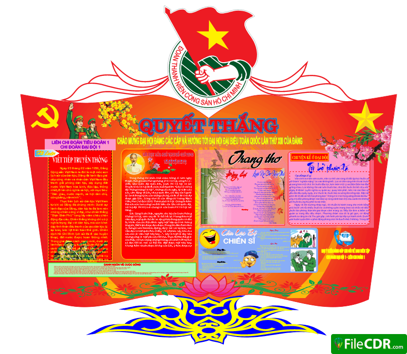 Mẫu báo tường quyết thắng chào mừng Đại hội Đảng bộ