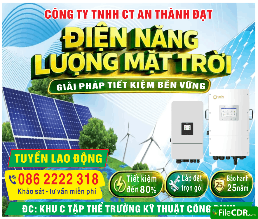 Biển QC Điện năng lượng mặt trời file cdr 2026