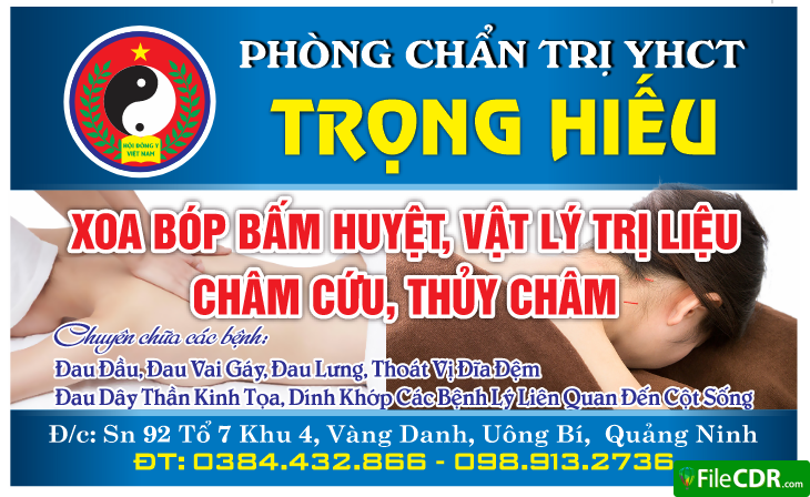 Card visit Phòng chuẩn trị YHCT Trọng Hiếu file cdr