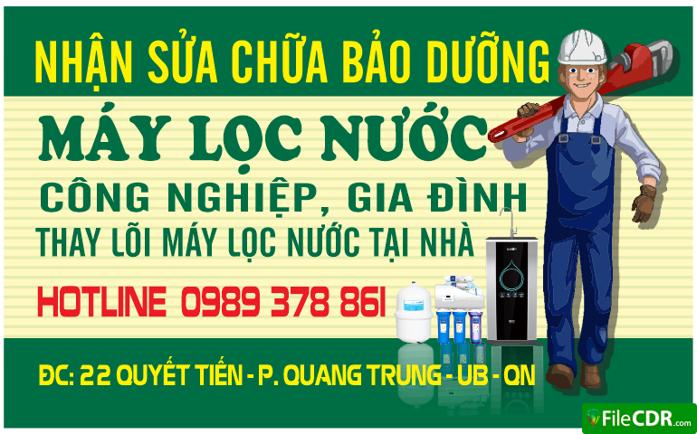 Card visit nhận sửa chữa bảo dưỡng Máy Lọc Nước
